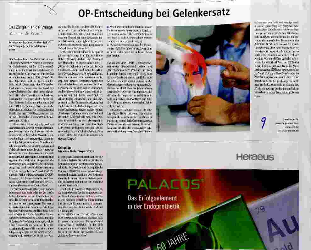 Vorschauseite 1: OP-Entscheidung bei Gelenkersatz