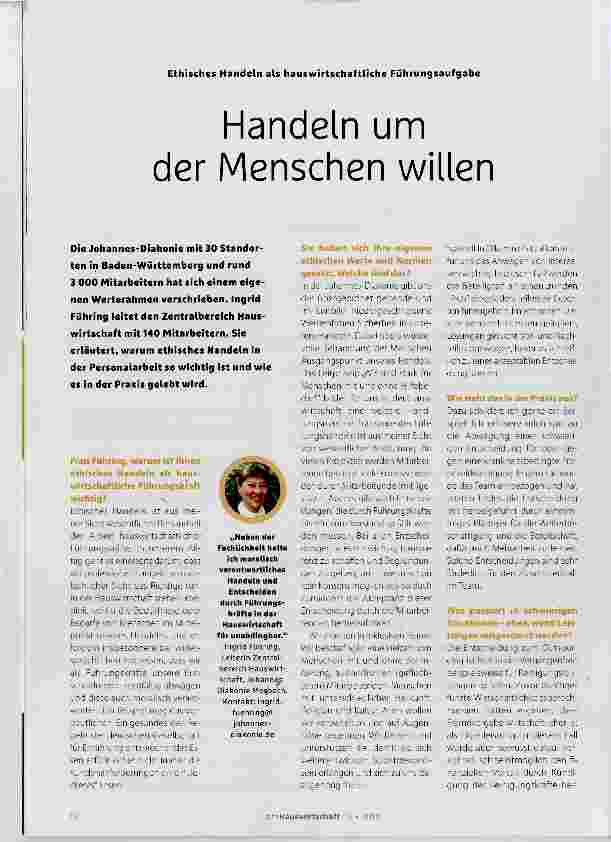 Vorschauseite 1: Handeln um der Menschen willen