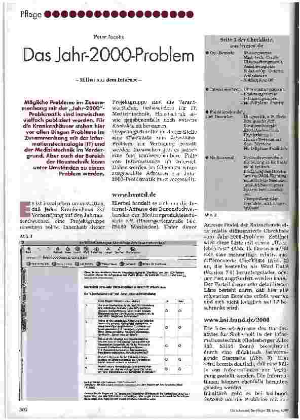 Vorschauseite 1: Das Jahr-2000-Problem Hilfen aus dem Internet