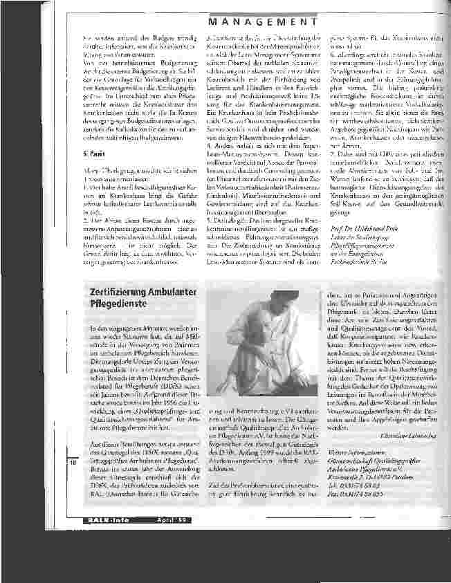 Vorschauseite 3: Das Krankenhaus ist kein Produktionsbetrieb