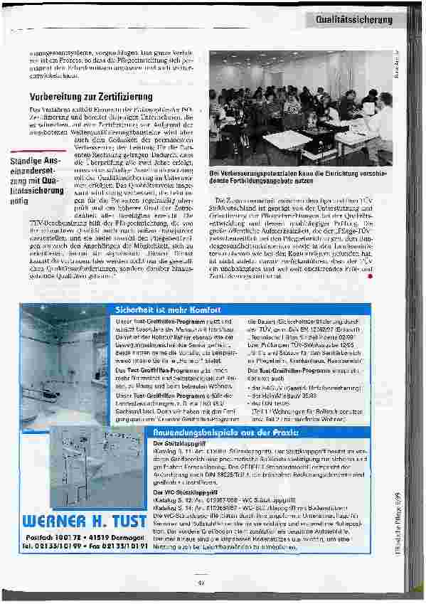Vorschauseite 3: Der Pflege-TÜV bpa und TÜV Süddeutschland konzipieren Qualitätssicherungssystem