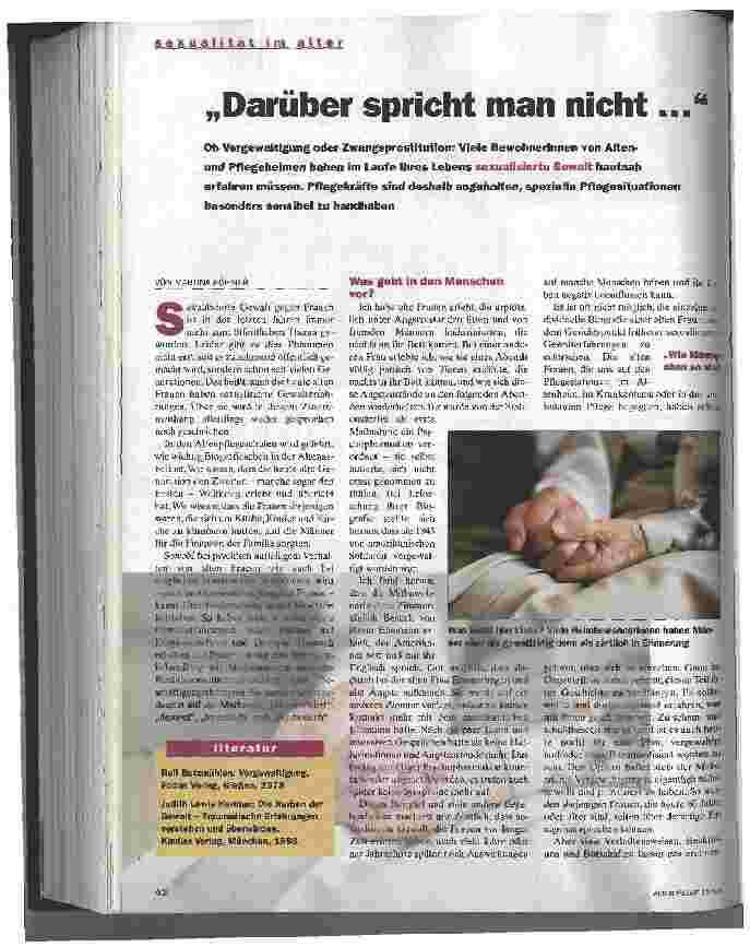 Vorschauseite 1: Darüber spricht man nicht. ..