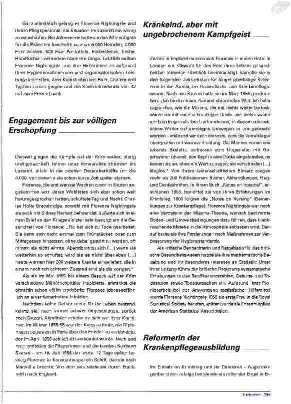 Vorschauseite 6: Florence Nightingale Pionierin der modernen Krankenpflege