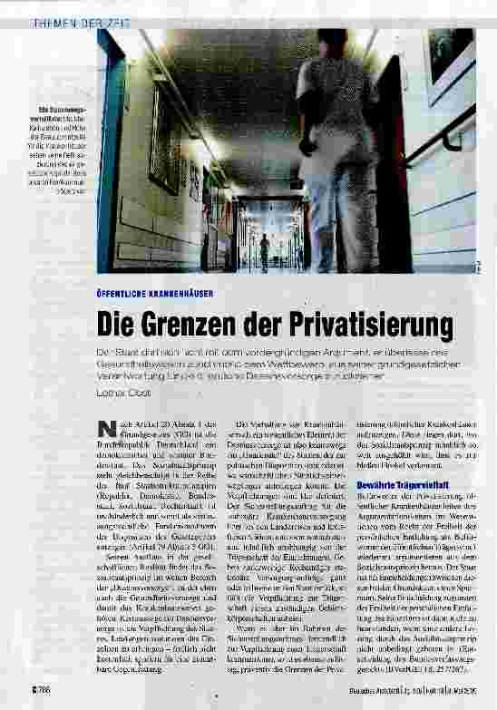 Vorschauseite 1: Die Grenzen der Privatisierung