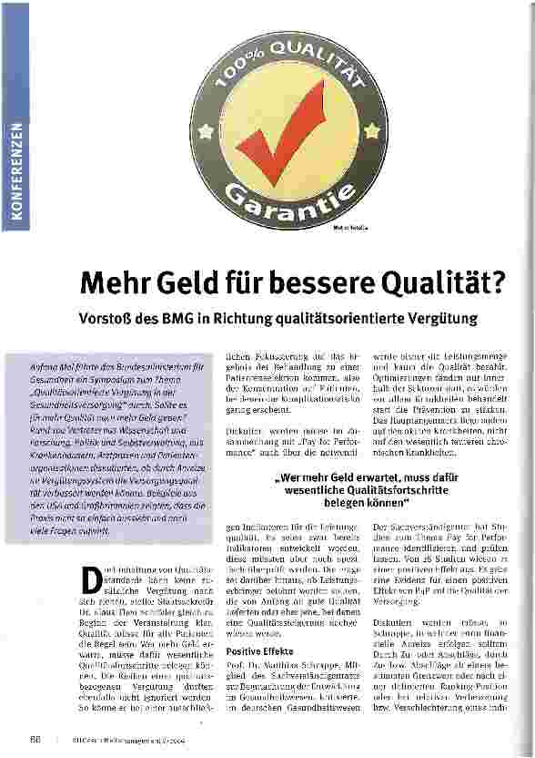 Vorschauseite 1: Mehr Geld für bessere Qualität?