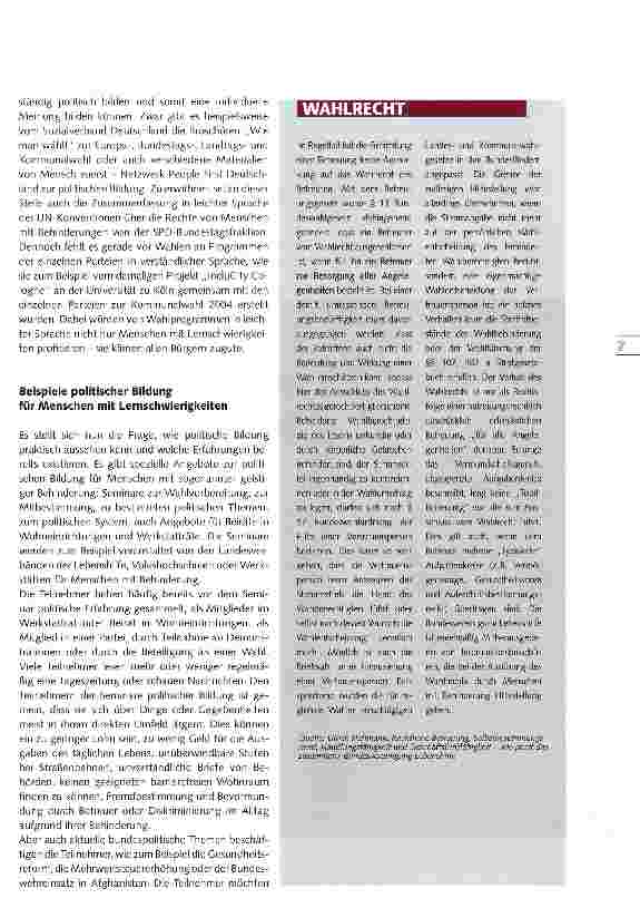 Vorschauseite 3: POLITIK FÜR ALLE?Politische Teilhabe
