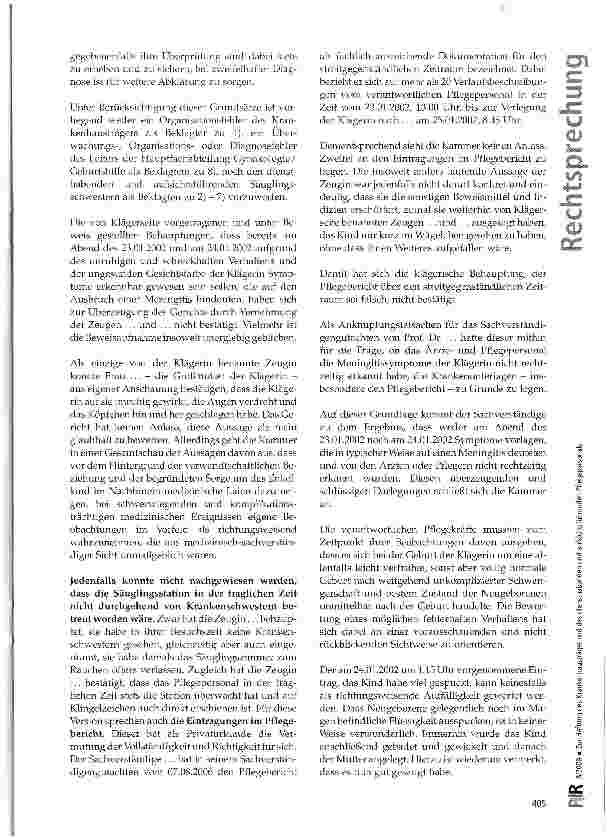 Vorschauseite 3: Zur Haftung des Krankenhausträgers und des diensthabenden und aufsichtsführenden Pflegepersonals