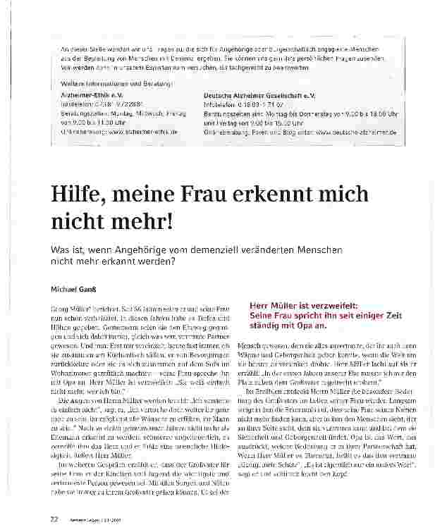 Vorschauseite 1: Hilfe, meine Frau erkennt mich nicht mehr!