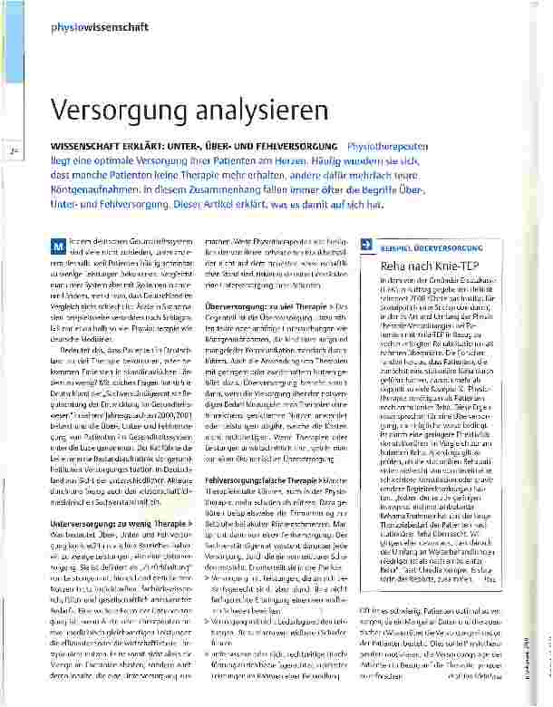 Vorschauseite 1: Versorgung analysieren