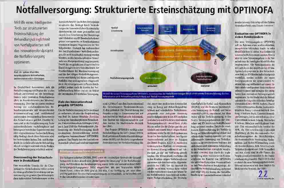 Vorschauseite 1: Notfallversorgung: Strukturierte Ersteinschätzung mit OPTINOFA