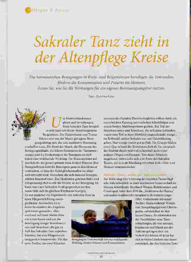 Vorschauseite 1: Sakraler Tanz zieht in der Altenpflege Kreise