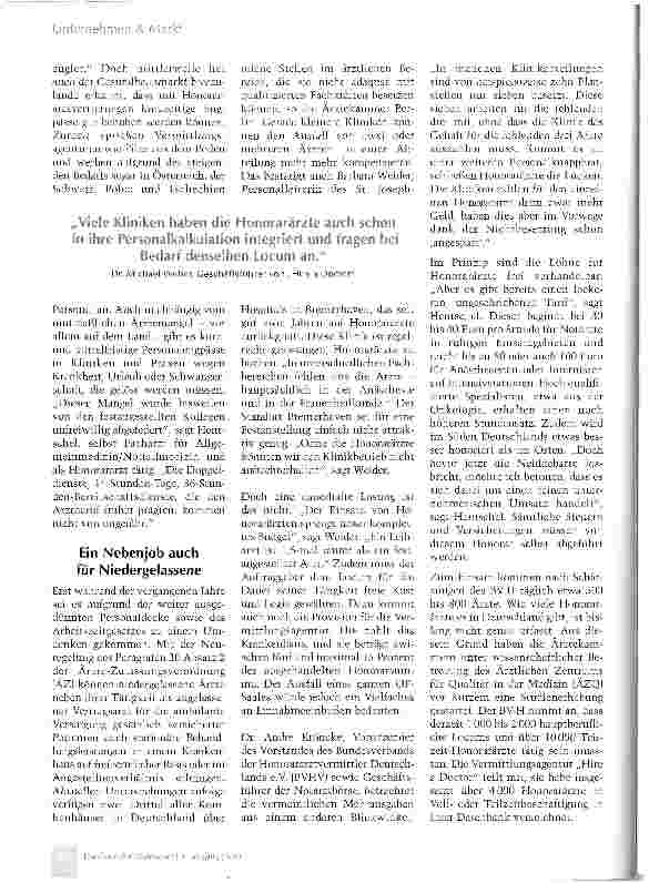 Vorschauseite 2: Ärzte zum Anheuern