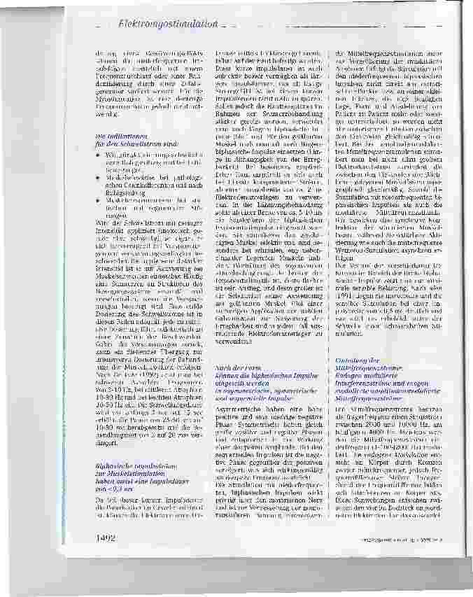 Vorschauseite 2: Vorund Nachteile der verschiedenen Frequenzbereicheund Stromformen der Elektromyostimulation