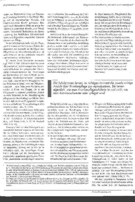 Vorschauseite 2: Problem-based Learning - eine pädagogische Antwort auf neue Herausforderungen in der Krnankenpflege