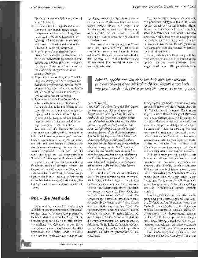 Vorschauseite 5: Problem-based Learning - eine pädagogische Antwort auf neue Herausforderungen in der Krnankenpflege