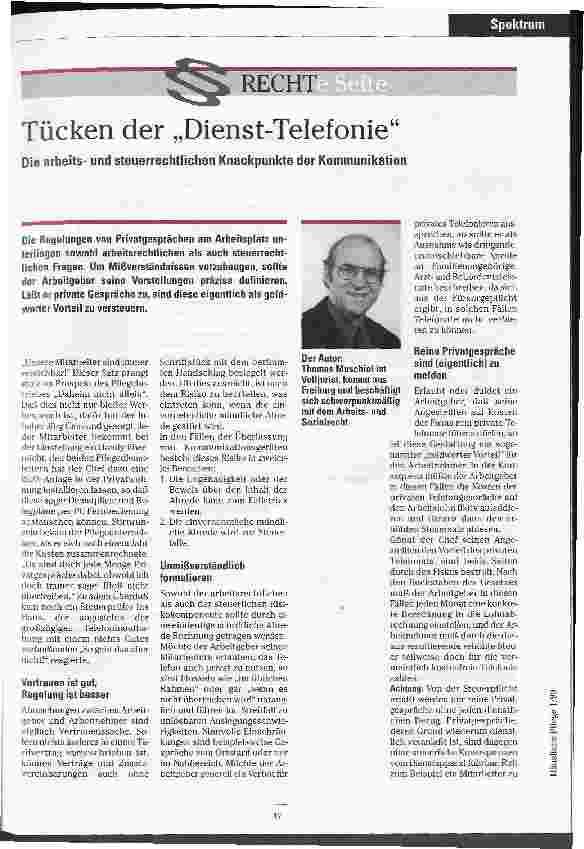 Vorschauseite 1: Tücken der Dienst-Telefonie Die arbeitsund steuerrechtlichen Knackpunkte der Kommunikation