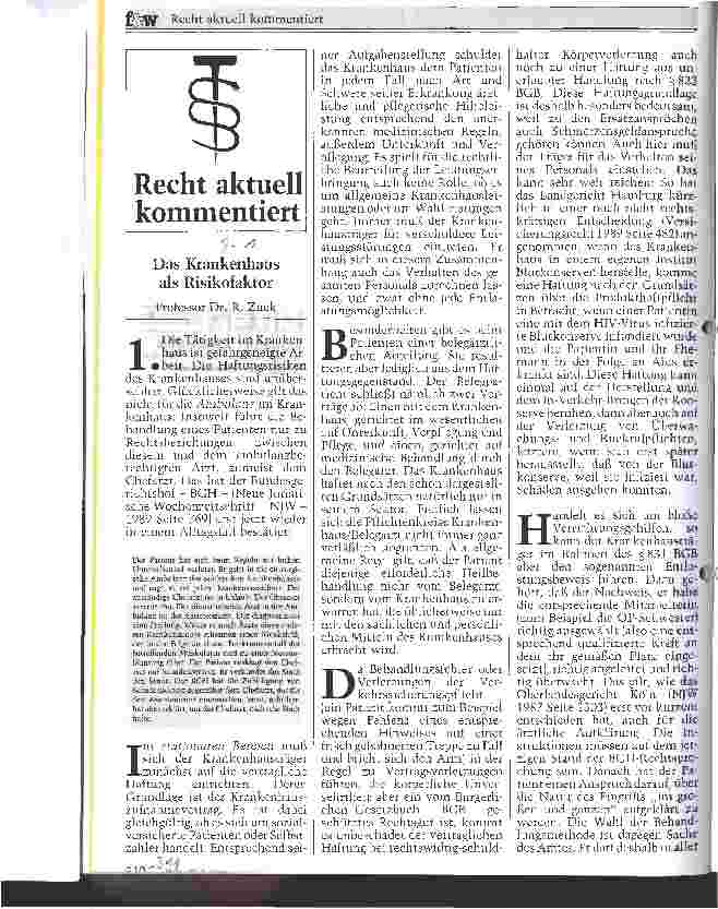 Vorschauseite 1: Das Krankenhaus als Risikofaktor