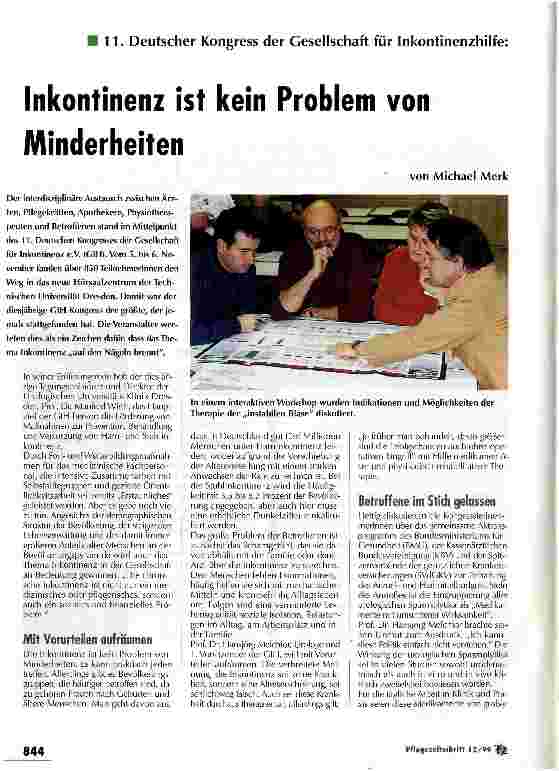 Vorschauseite 1: Inkontinenz ist kein Problem von Minderheiten 11. Deutscher Kongress der Gesellschaft für Inkontinenzhilfe