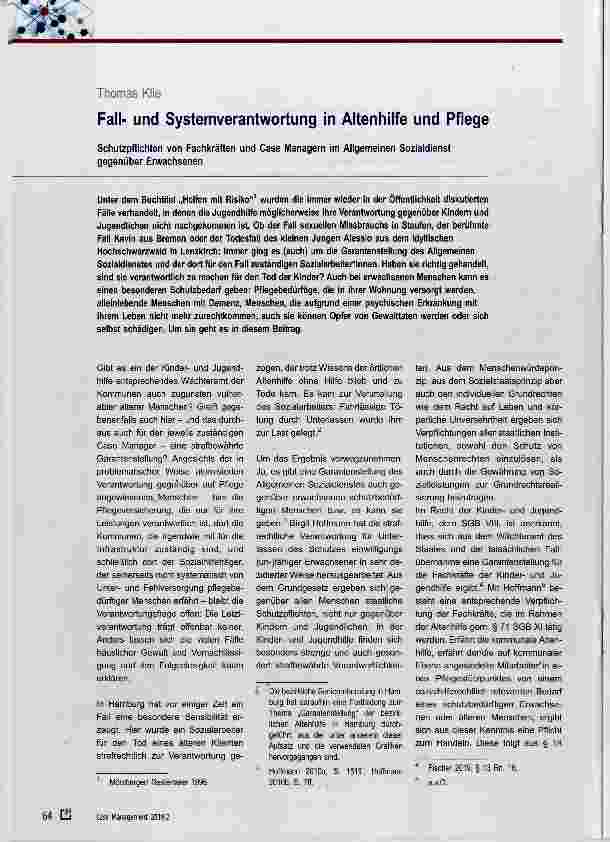 Vorschauseite 1: Fallund Systemverantwortung in Altenhilfe und Pflege