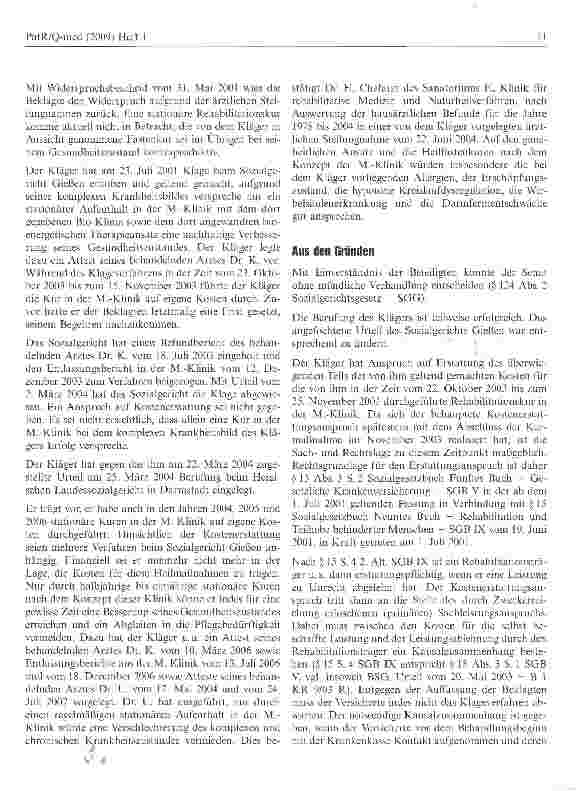 Vorschauseite 2: Bei Wahl der Reha-Klinik sind berechtigte Wünsche des Versicherten zu berücksichtigen