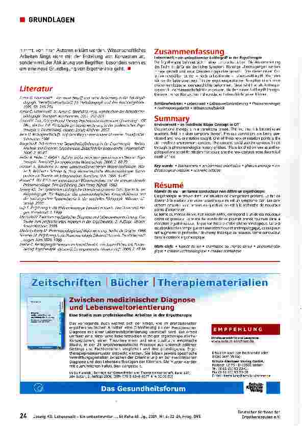 Vorschauseite 3: Lebenswelt - Ein unbestimmter Leitbegriff in der Ergotherapie