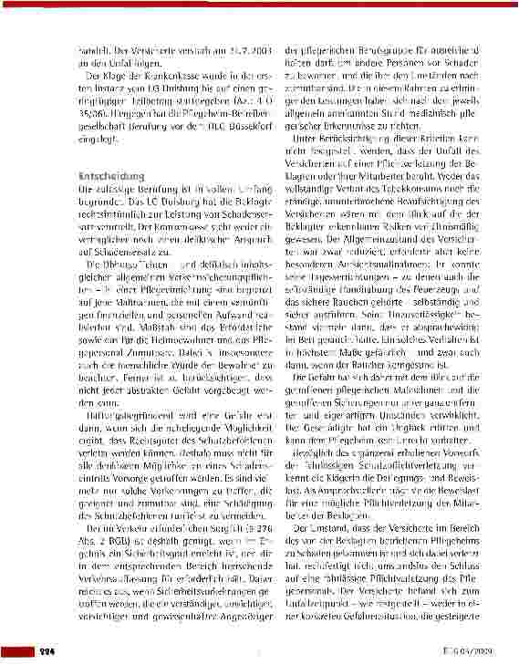 Vorschauseite 2: Brandverletzungen eines rauchenden Bewohners
