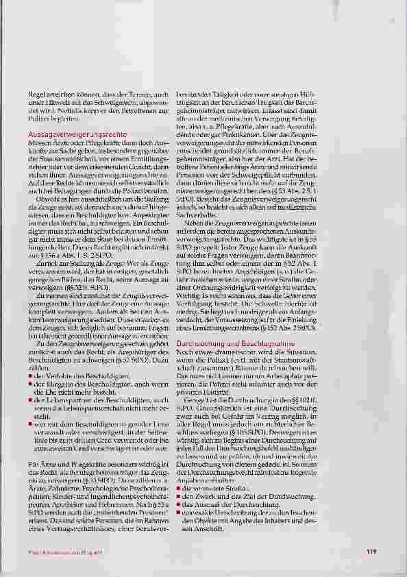 Vorschauseite 3: Ärzte und Pflegekräfte als Zeugen bei der Strafverfolgung