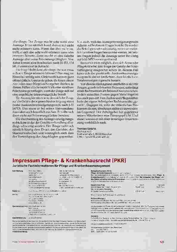 Vorschauseite 5: Ärzte und Pflegekräfte als Zeugen bei der Strafverfolgung