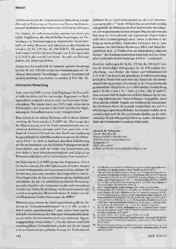 Vorschauseite 3: Änderungen des Medizinprodukterechts durch das GSAV (Gesetz für mehr Sicherheit in der Arzneimittelversorgung) Ein beachtenswerter Nebenschauplatz