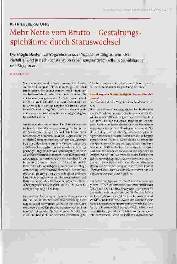 Vorschauseite 1: Mehr Netto vom Brutto - Gestaltungsspielräume durch Statuswechsel