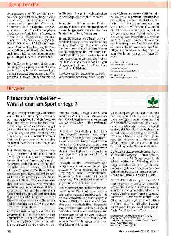 Vorschauseite 1: Fitness zum Anbeißen -Was ist dran am Sportlerriegel?