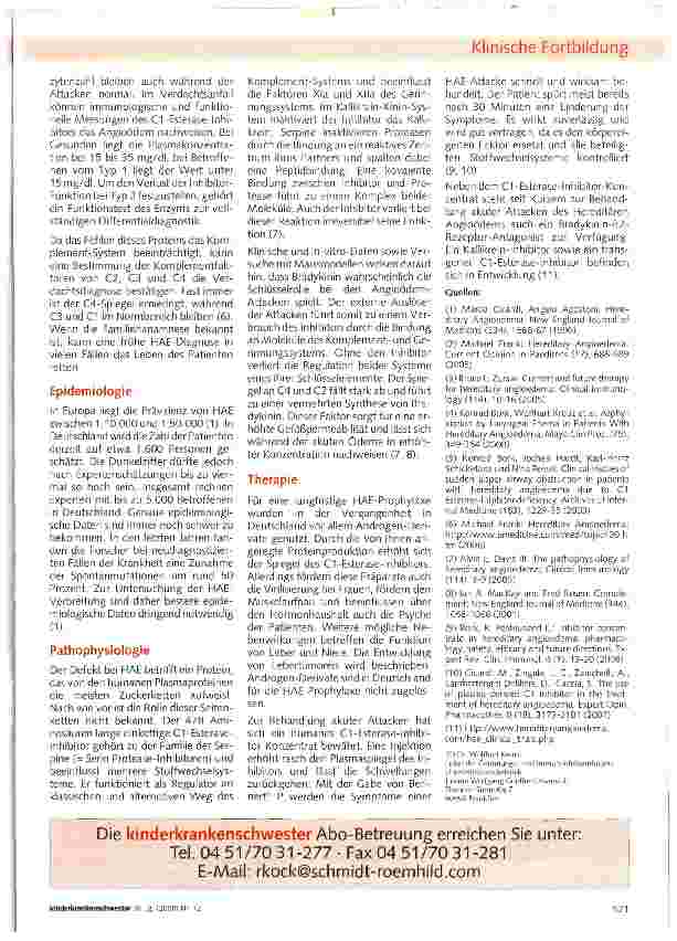 Vorschauseite 2: Das Hereditäre Angioödem (HAE)