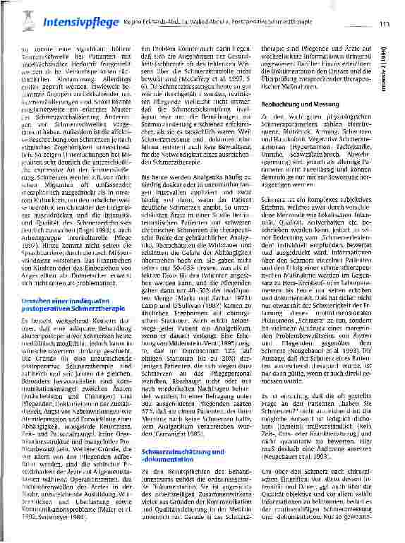 Vorschauseite 5: Postoperative Schmerztherapie als eine pflegewissenschaftliche Forschungsaufgabe