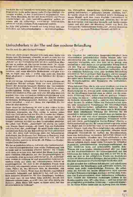 Vorschauseite 1: Unfruchtbarkeit in der Ehe und ihre moderne Behandlung