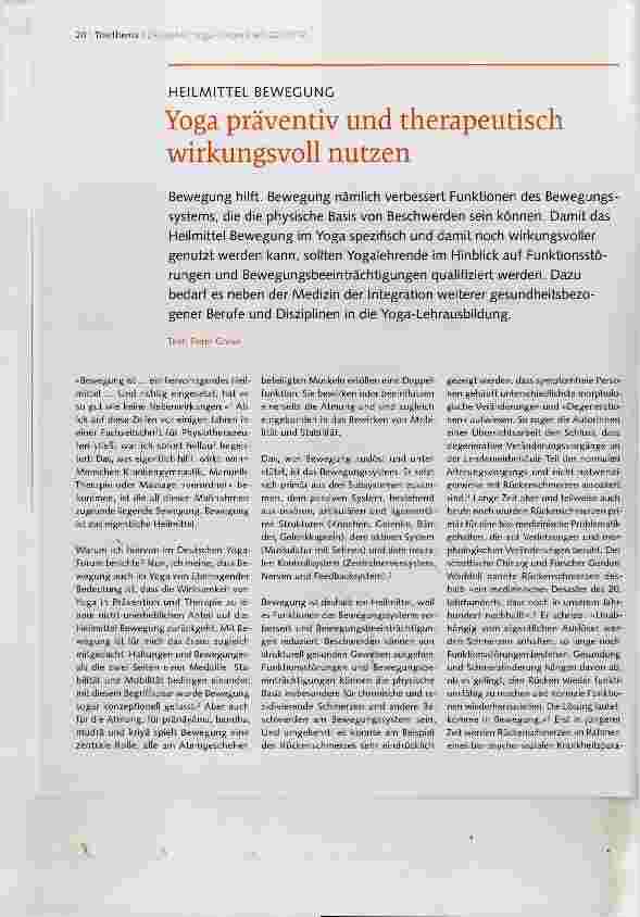 Vorschauseite 1: Yoga präventiv und therapeutisch wirkungsvoll nutzen