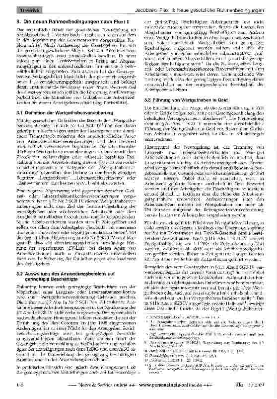 Vorschauseite 2: Flexi II: Neue gesetzliche Rahmenbedingungen für Langzeit und Lebensarbeitszeitkonten