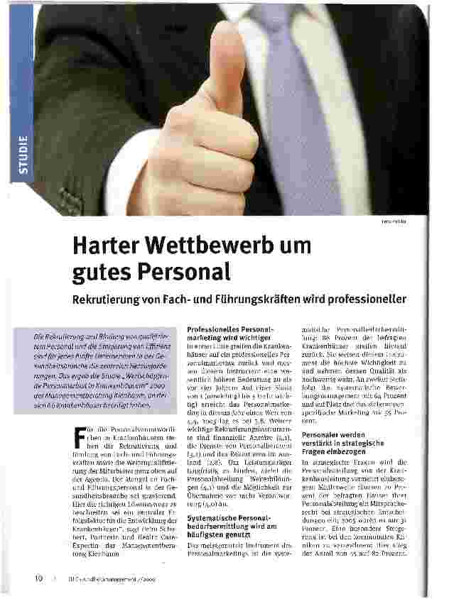 Vorschauseite 1: Harter Wettbewerb um gutes Personal