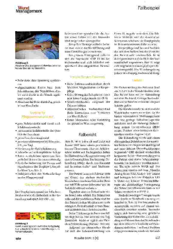 Vorschauseite 2: Anwendungsbeobachtung von einer neuen Form der lokalen Unterdrucktherapie „Suprasorb CNP