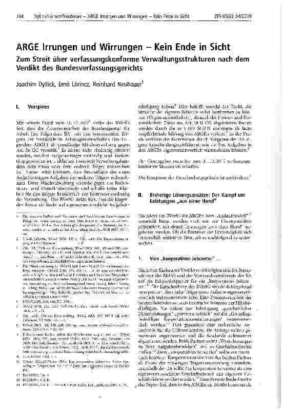 Vorschauseite 1: ARGE Irrungen und Wirrungen - Kein Ende in Sicht
