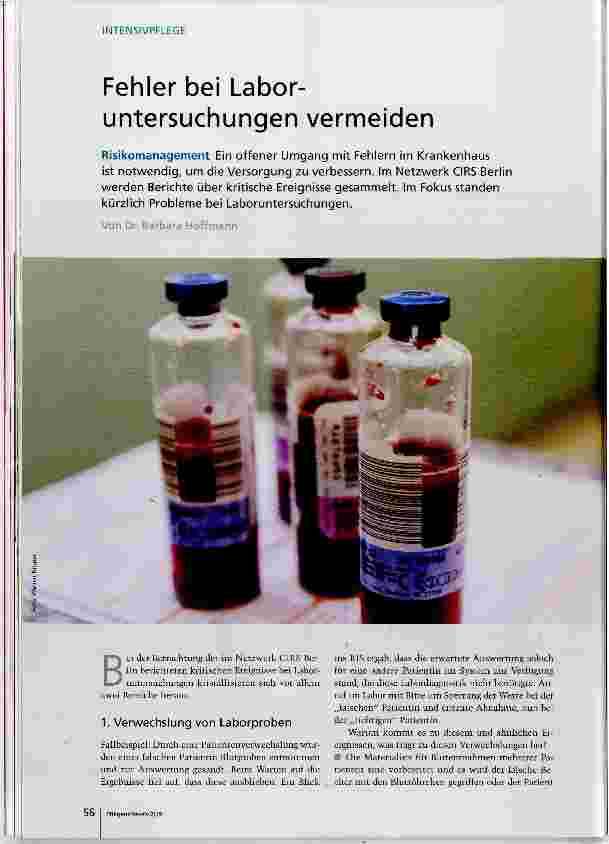 Vorschauseite 1: Fehler bei Laboruntersuchungen vermeiden