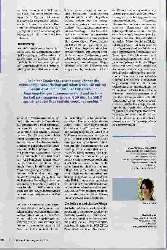 Vorschauseite 3: Pflege durch Robotik? Robotik für die Pflege!