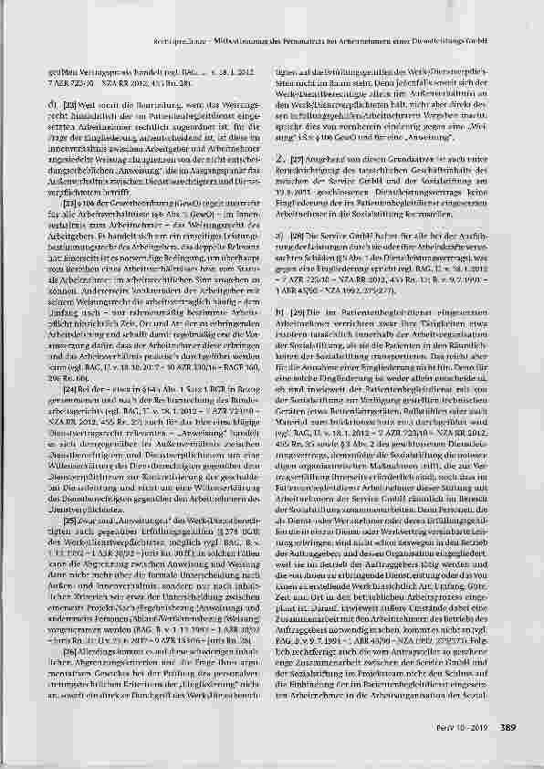 Vorschauseite 4: Mitbestimmung des Personalrats bei Arbeitnehmern einer Dienstleistungs-GmbH