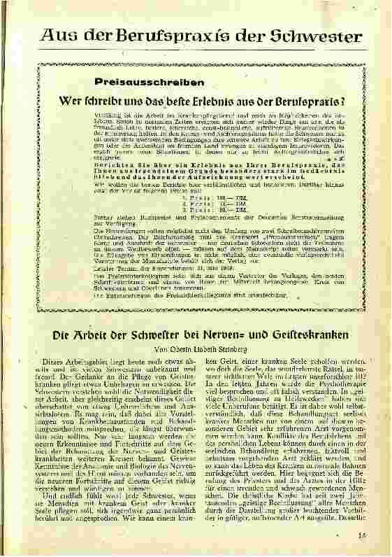 Vorschauseite 1: Die Arbeit der Schwester bei Nervenund Geisteskranken