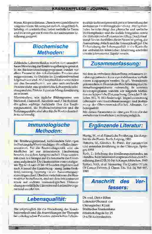 Vorschauseite 4: Parameter zur Kontrolle der künstlichen Ernährung