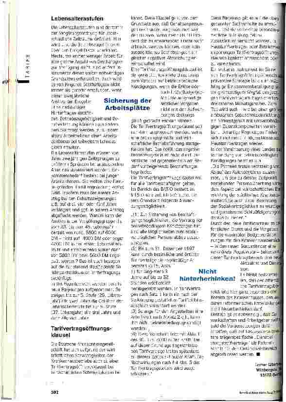 Vorschauseite 6: Sind unsere Tarifvertragssysteme noch zeitgemäß? Es gibt bereits Alternativen - Reform der Struktur auch hier nötig