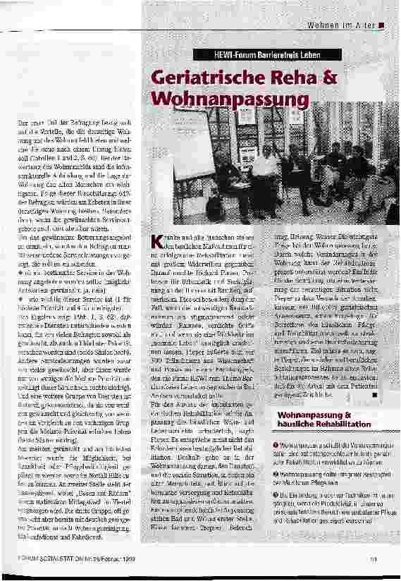 Vorschauseite 2: Betreut Wohnen -aber wie? Ergebnisse einer Befragung alter Menschen