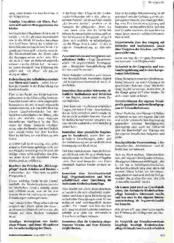 Vorschauseite 4: 20 Jahre Ambulante Kinderkrankenpflege in Deutschland Entwicklung und Ist-Situation