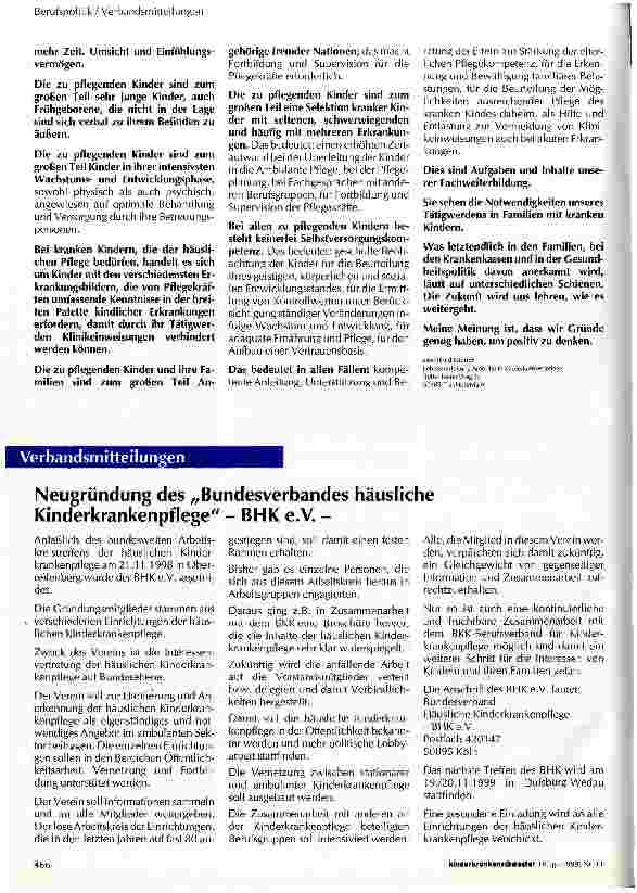 Vorschauseite 5: 20 Jahre Ambulante Kinderkrankenpflege in Deutschland Entwicklung und Ist-Situation