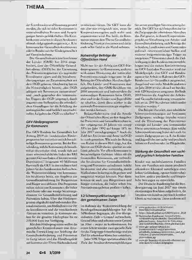 Vorschauseite 5: Gesundheitsförderung und Prävention: Mit der nationalen Präventionsstrategie schon in gesamtgesellschaftliche Bahnen gelenkt?