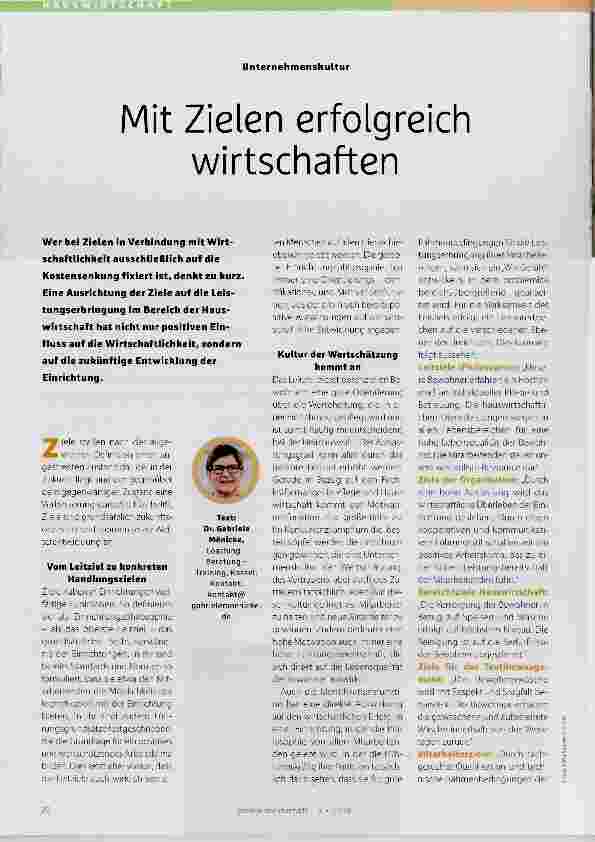 Vorschauseite 1: Mit Zielen erfolgreich wirtschaften
